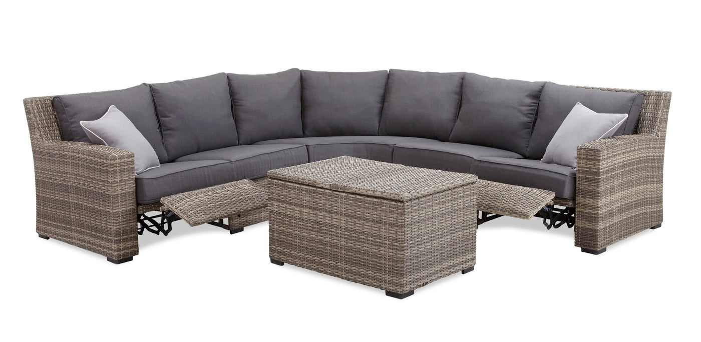 Le Mans 3-Piece Outdoor Reclining Sectional - Grey