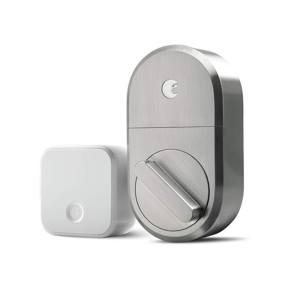 August Smart Lock + Connect (Satin Nickel) - AUG-SL04-C03-N04-C