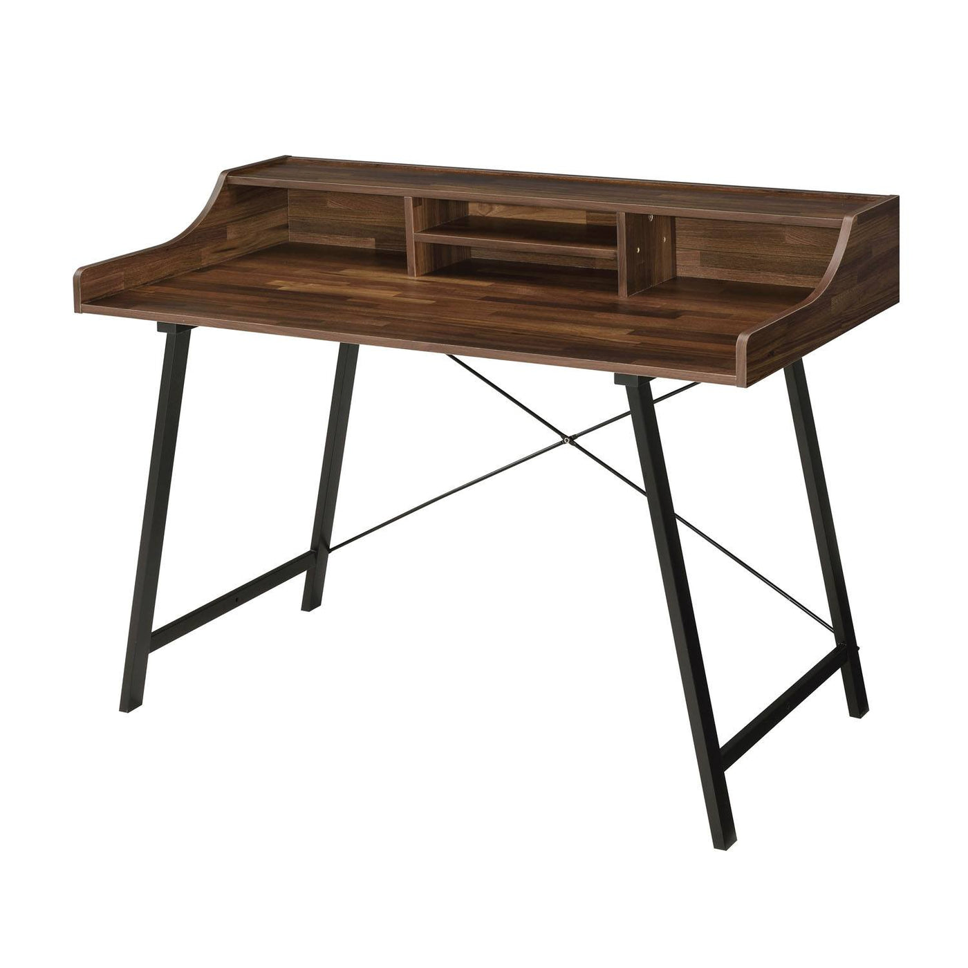 Germain Sleek Office Desk with USB Port - Walnut