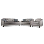 Rockford Sofa, Loveseat and Chair Set - Grey