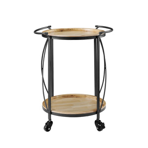 Ollie Round Bar Cart - Brown