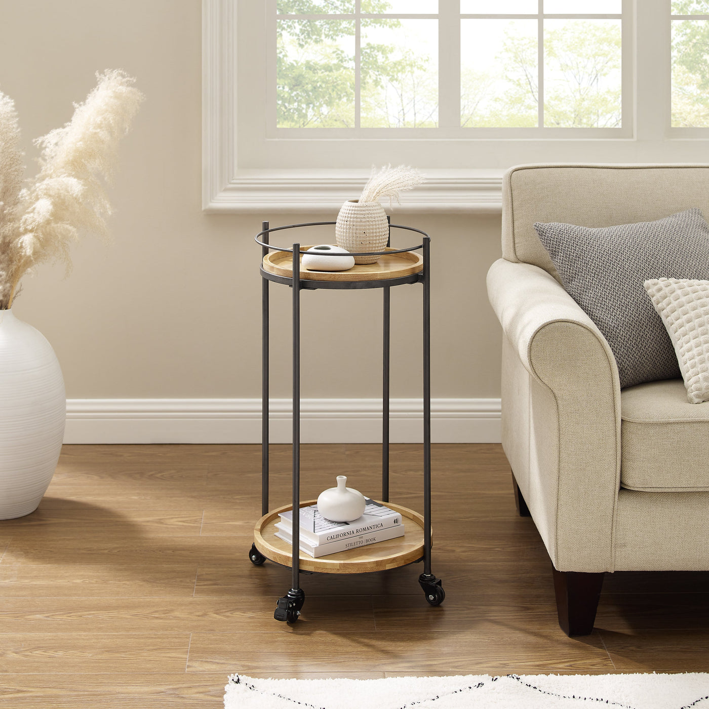 Eliya Round Bar Cart - Black