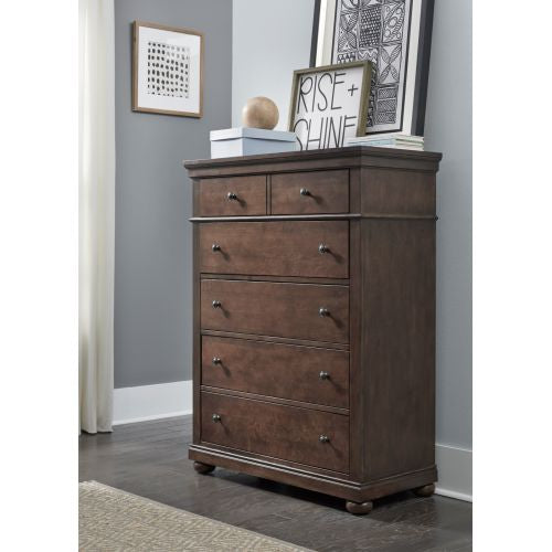 Canterbury 5 Drawer Chest - Warm Cherry