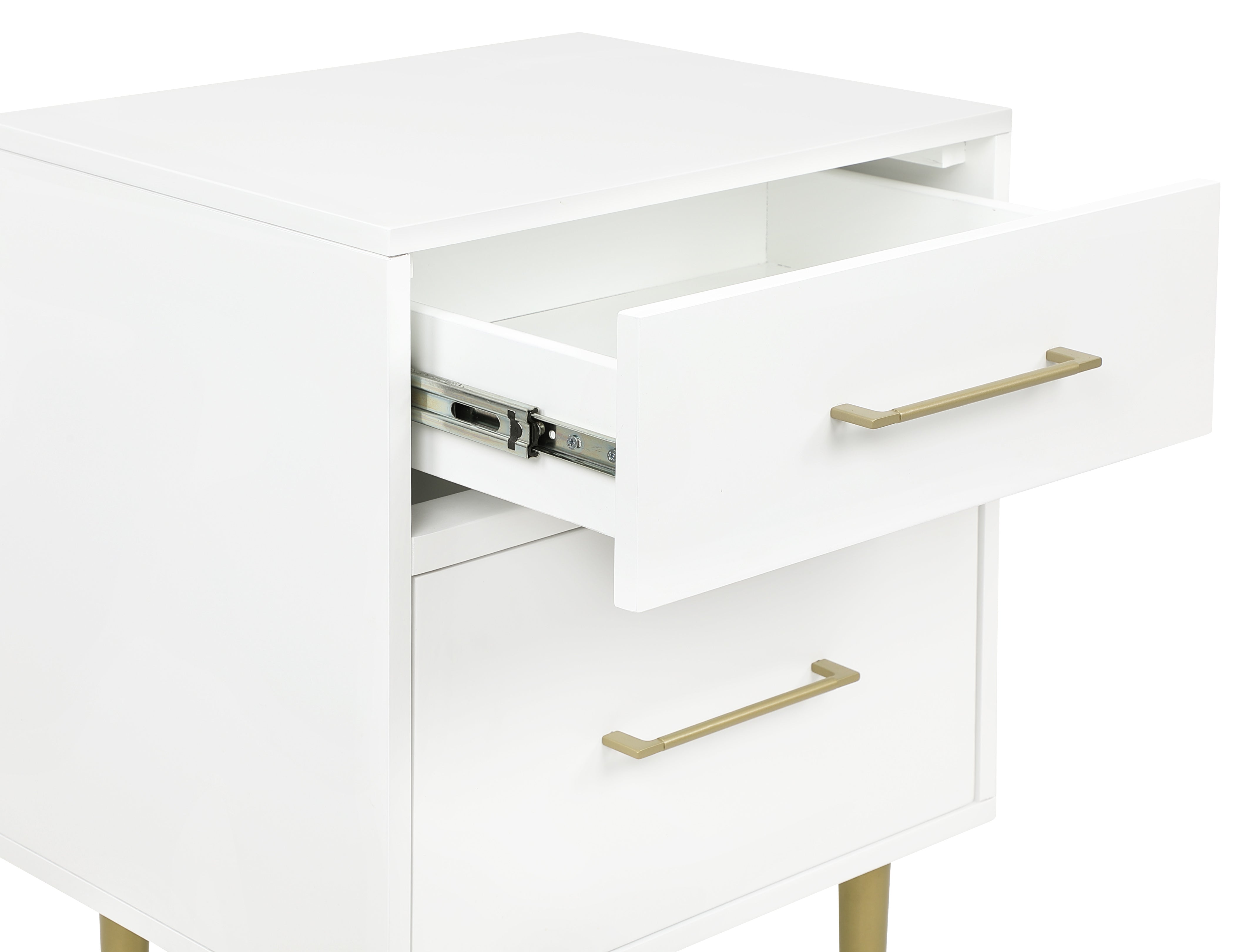 Valerie Glam Night Table - White