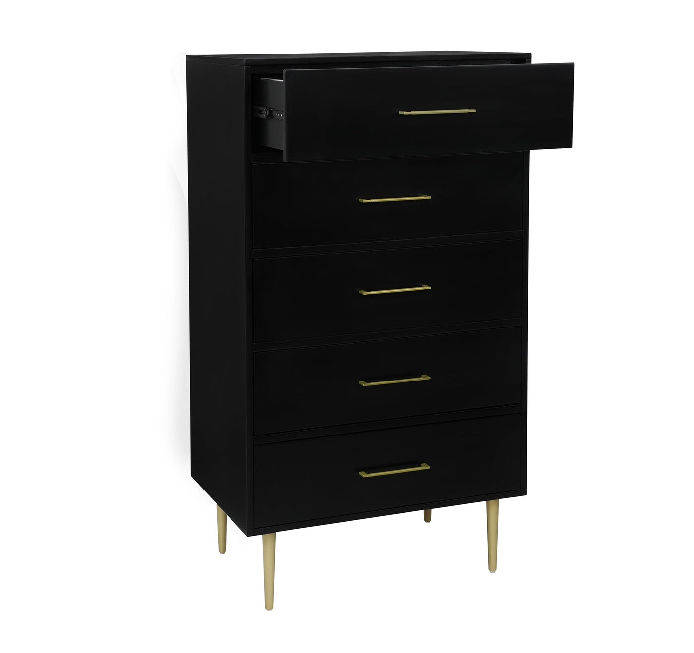 Valerie Glam 5 Drawer Chest - Black