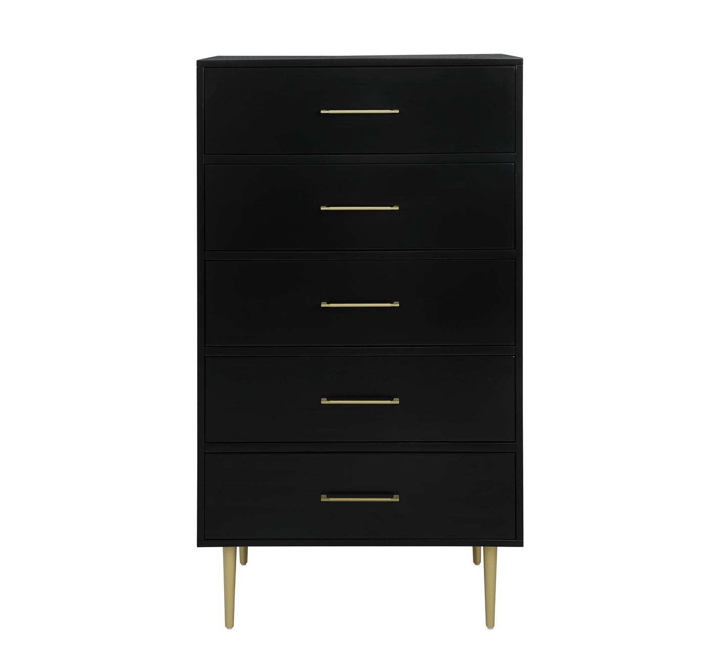 Valerie Glam 5 Drawer Chest - Black