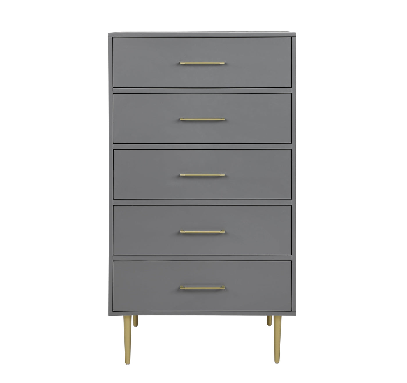 Valerie Glam 5 Drawer Chest - Dark Grey