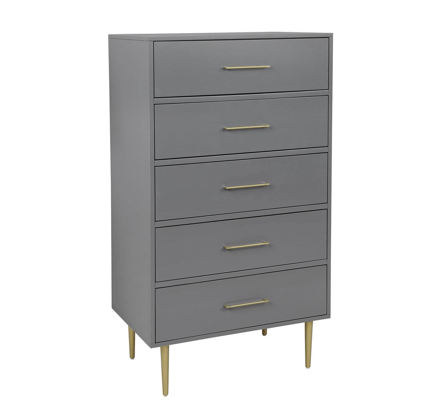 Valerie Glam 5 Drawer Chest - Dark Grey