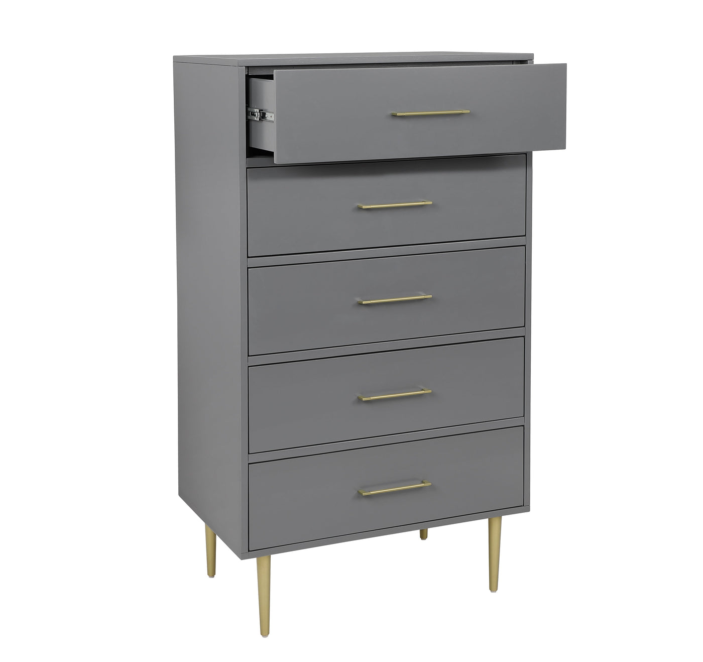 Valerie Glam 5 Drawer Chest - Dark Grey
