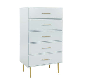 Valerie Glam 5 Drawer Chest - Light Grey