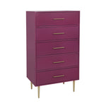 Valerie Glam 5 Drawer Chest - Raspberry