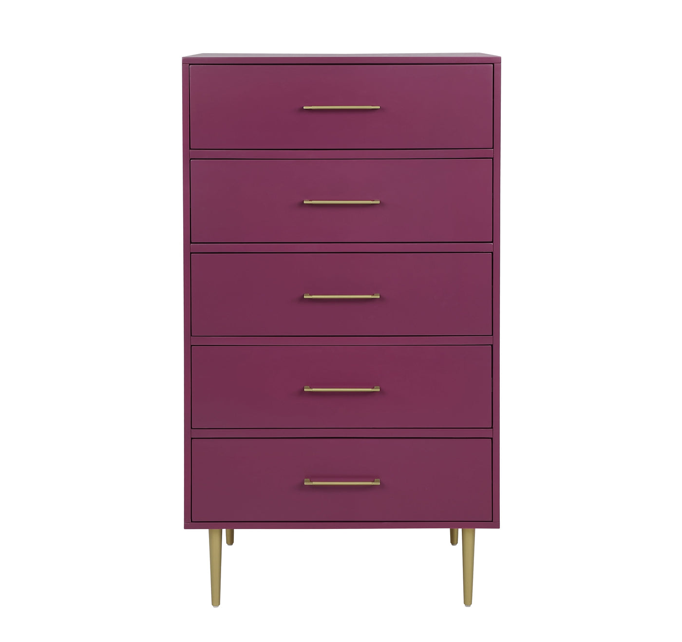 Valerie Glam 5 Drawer Chest - Raspberry