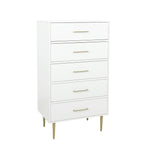 Valerie Glam 5 Drawer Chest - White
