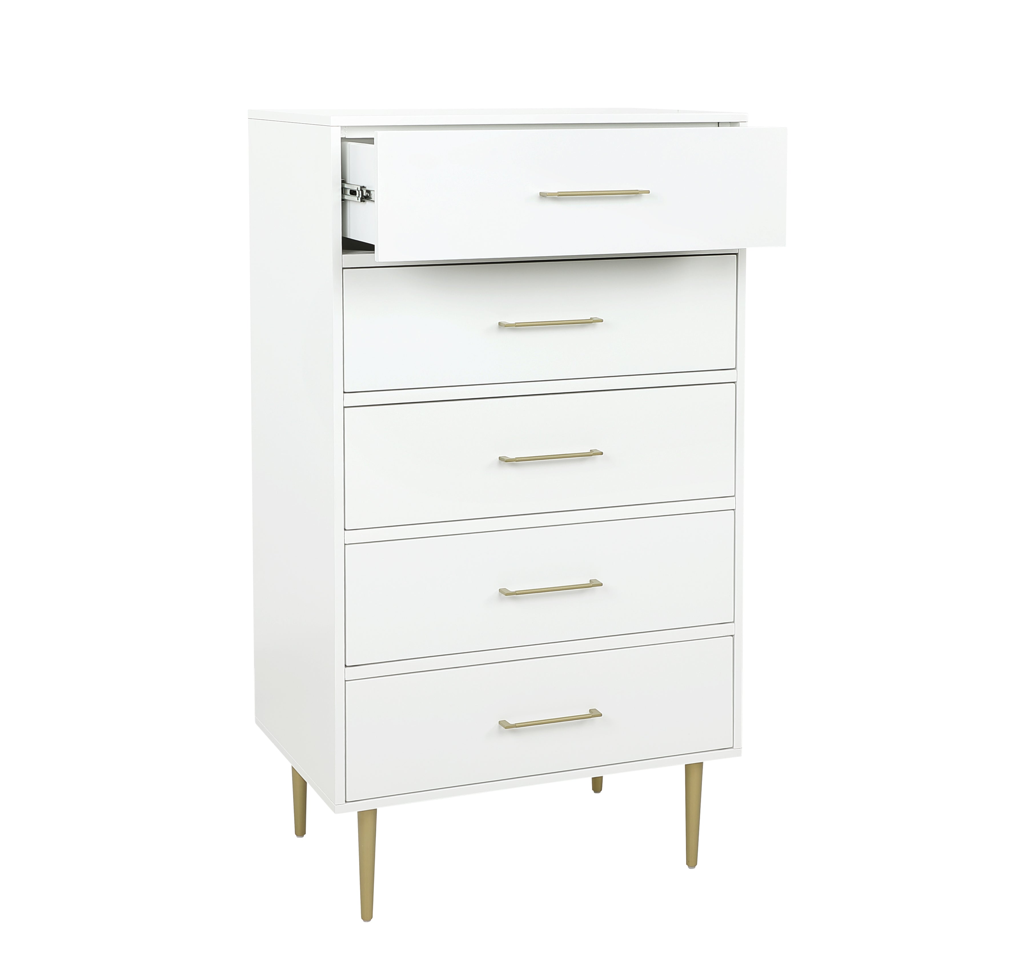 Valerie Glam 5 Drawer Chest - White
