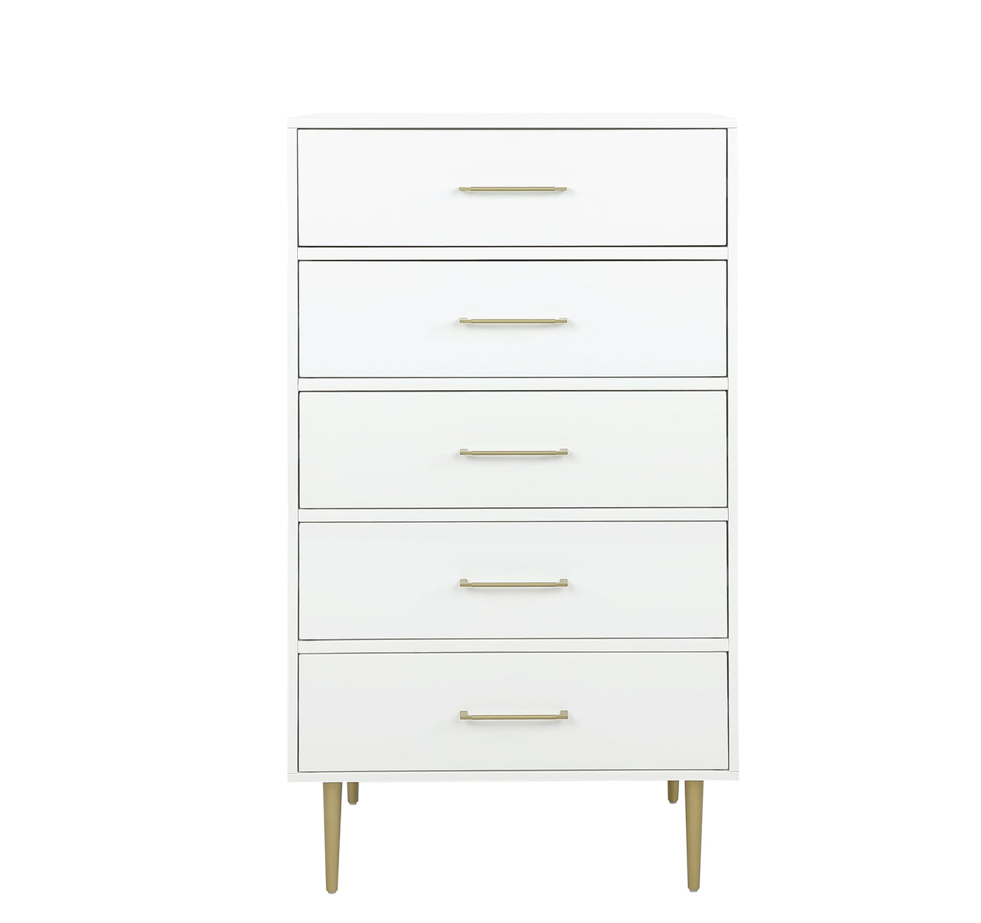 Valerie Glam 5 Drawer Chest - White