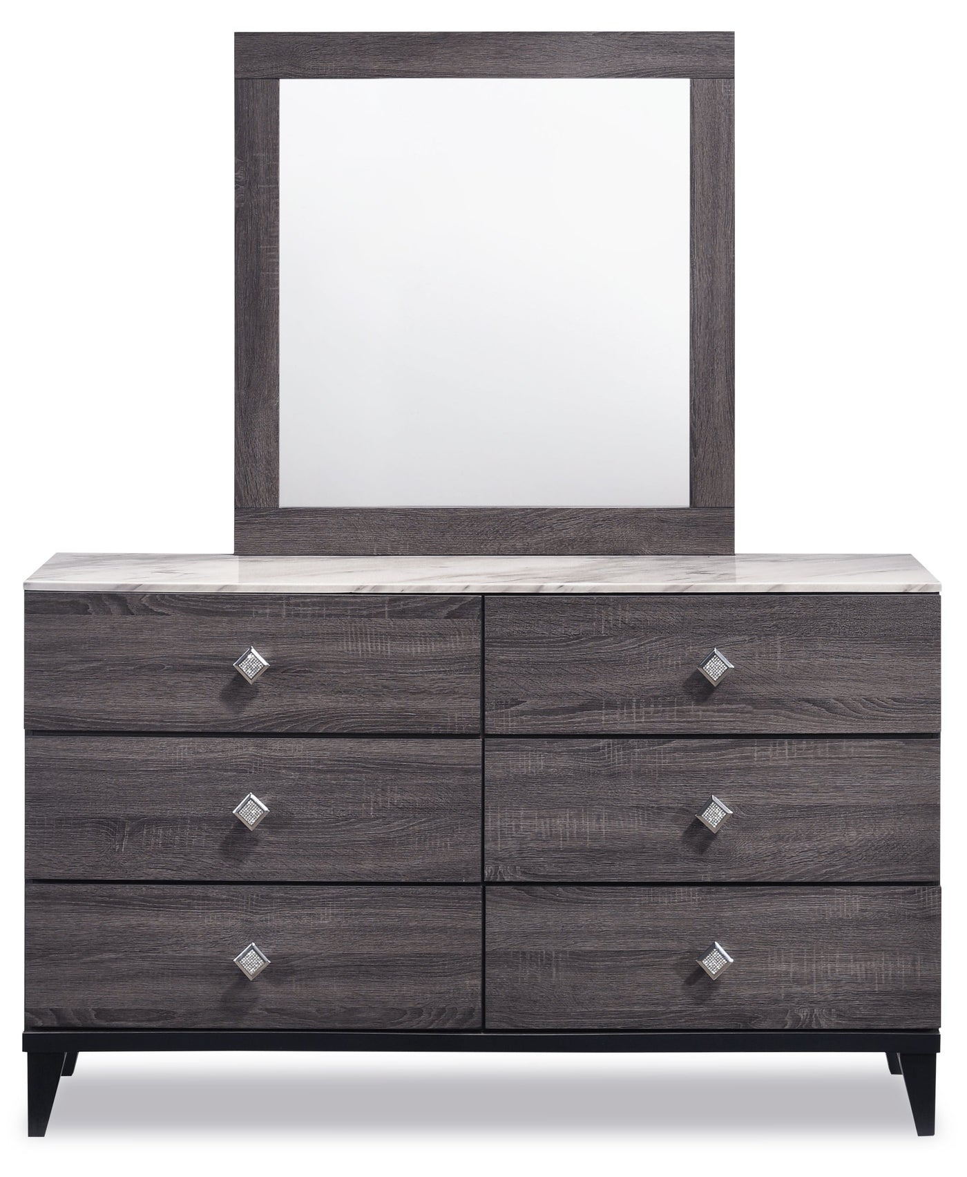 Amber 6-Piece Queen Bedroom Package - Grey, Black