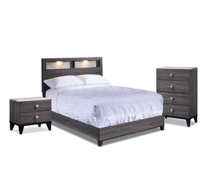 Amber 5-Piece King Bedroom Package - Grey, Black