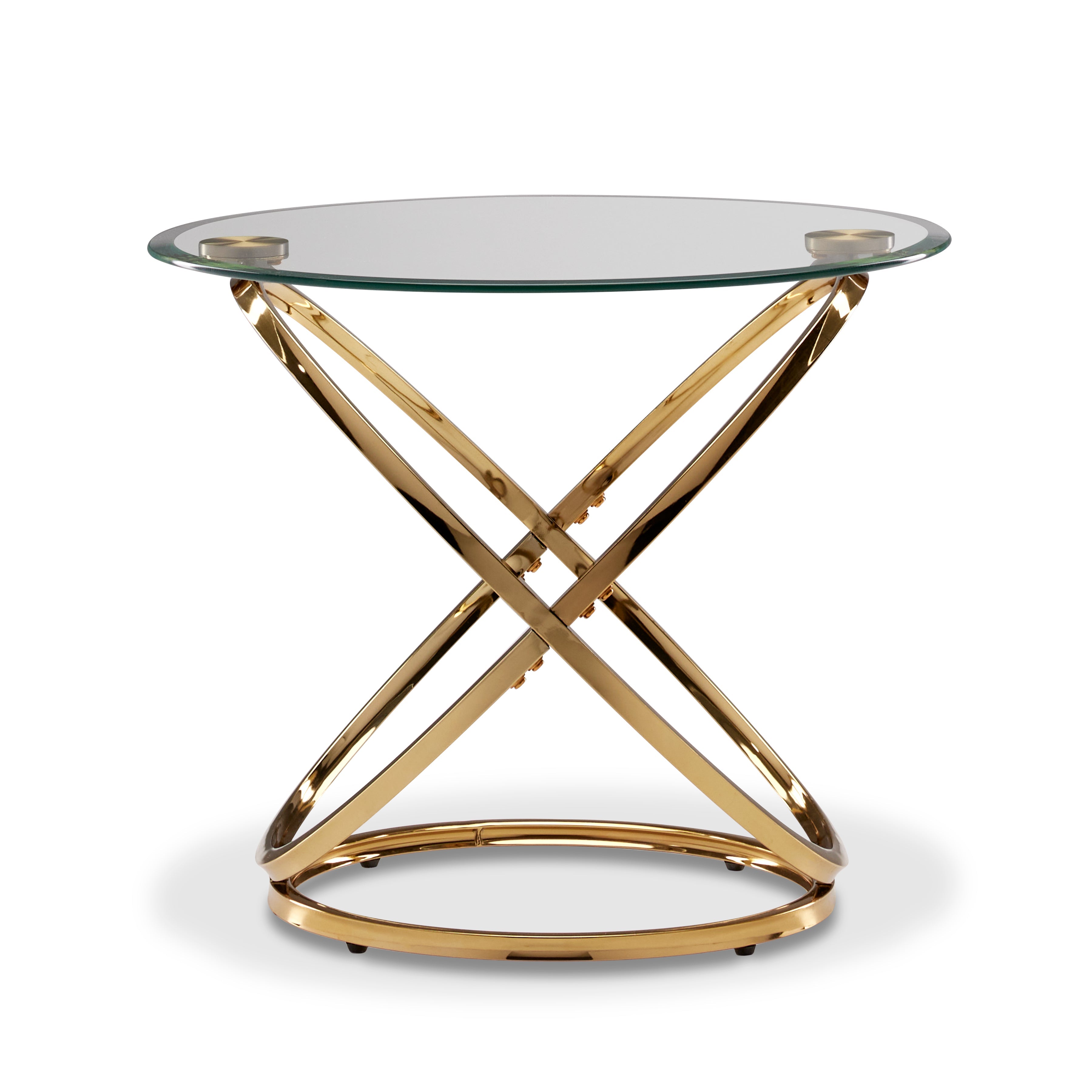 Axis End Table - Glass and Gold