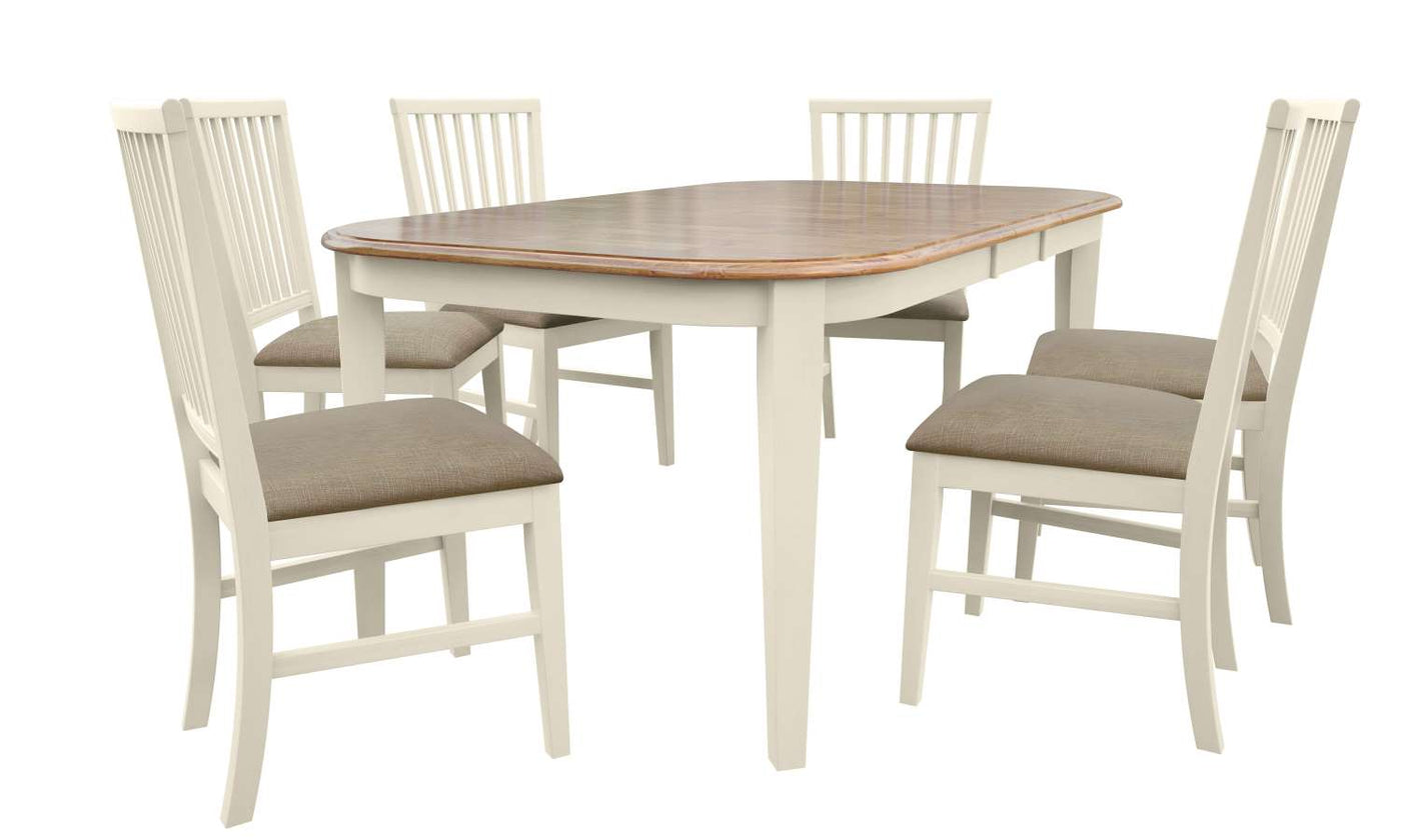 Barrie 7-Piece Extendable Dining Set - Antique White, Brown