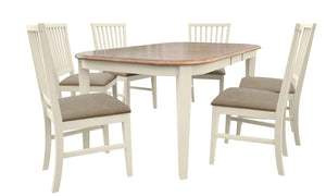 Barrie 7-Piece Extendable Dining Set - Antique White, Brown