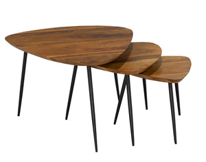 Brea Nesting Tables (Set of 3) - Oak and Black