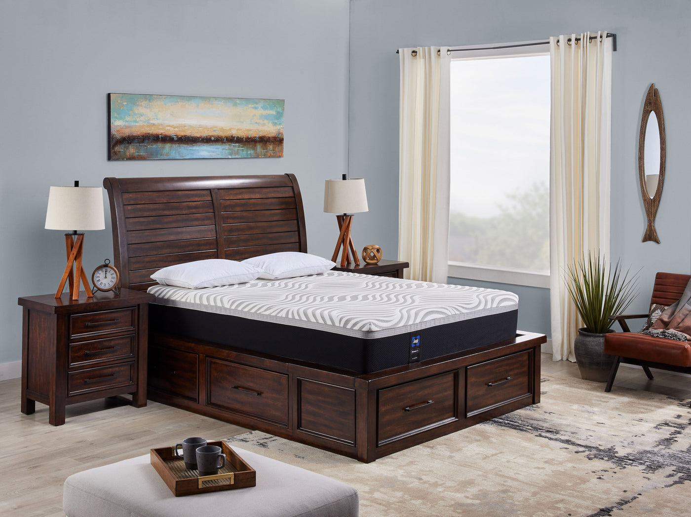 Eden 3-Piece Queen Storage Bed - Dark Brown