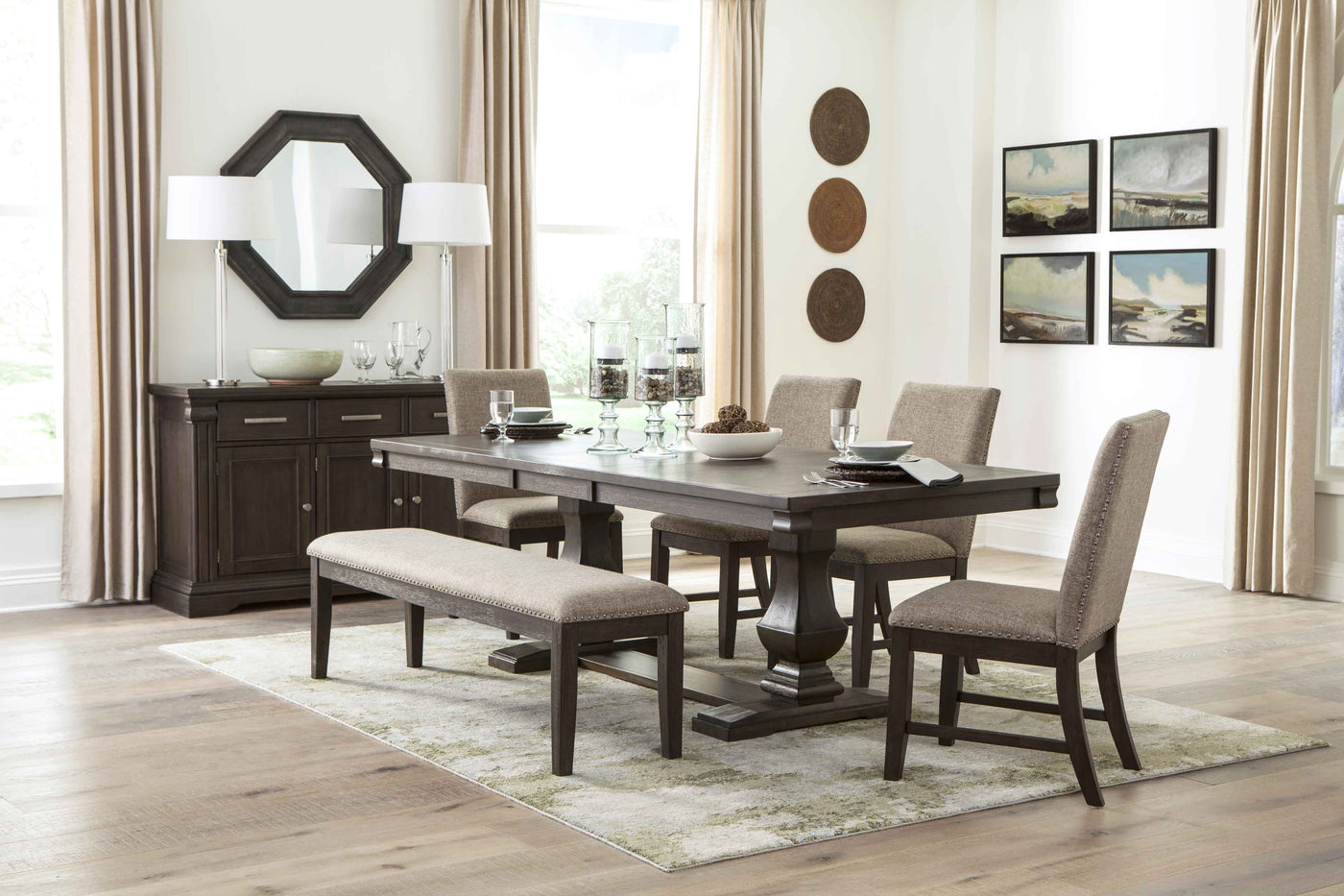 Cambridge 6-Piece Dining Room Package - Dark Brown
