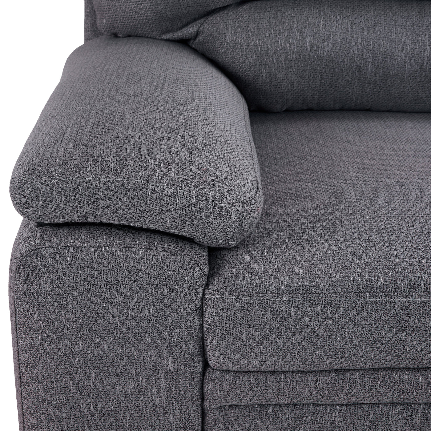 Camille Pop-Up Sofa Bed with Left-Facing Chaise- Grey, Charcoal