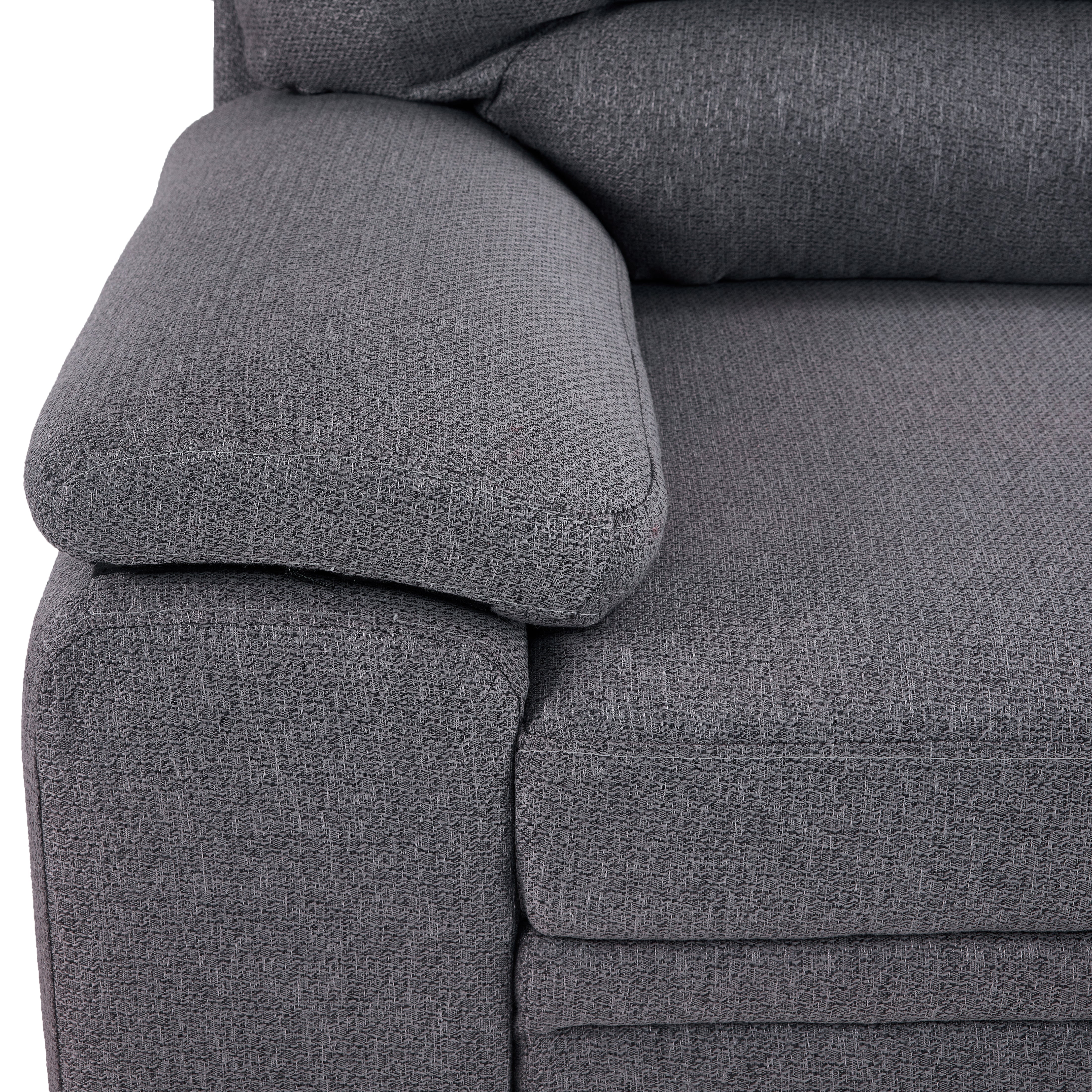 Camille Pop-Up Sofa Bed with Left-Facing Chaise- Grey, Charcoal