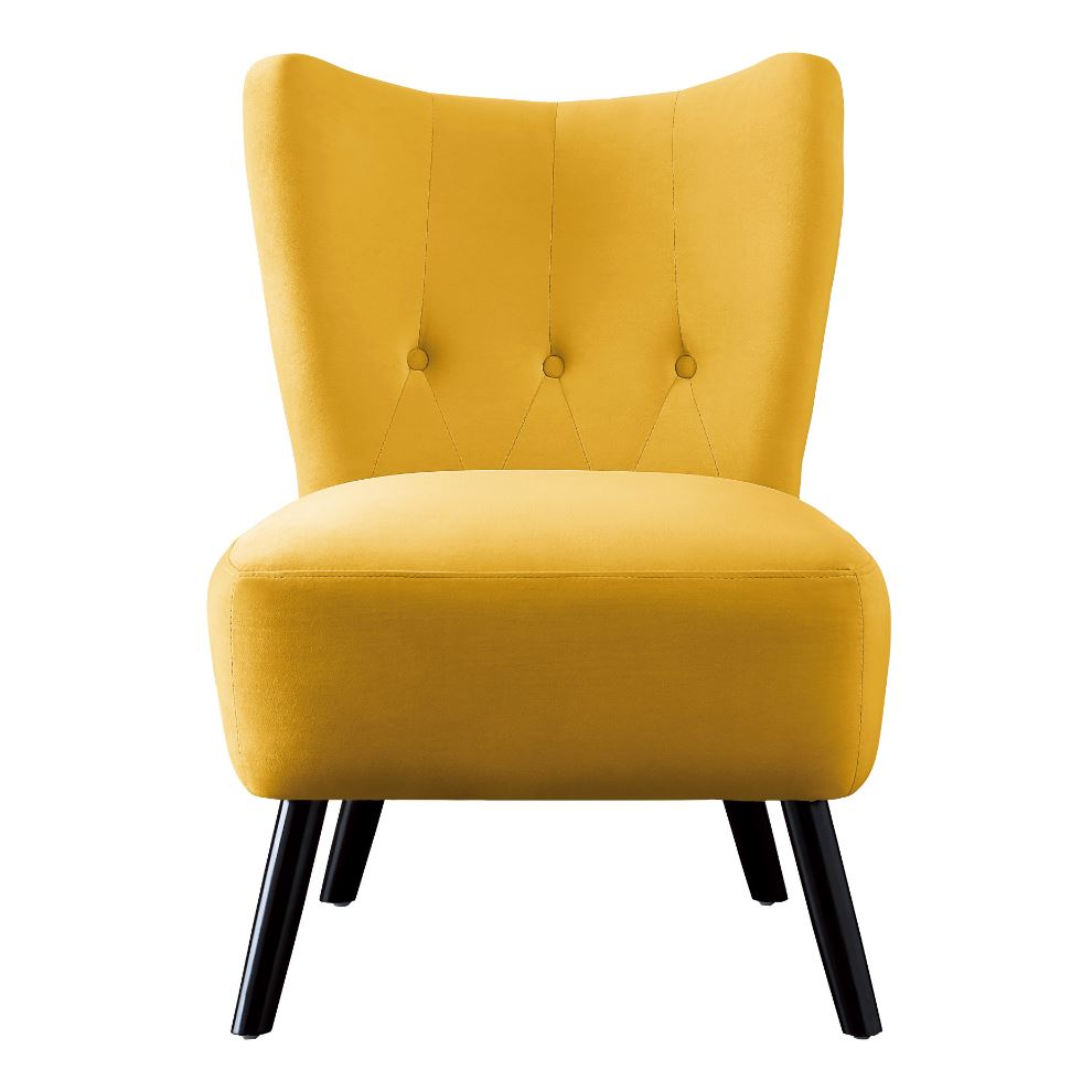 Mimi Accent Chair - Yellow Velvet