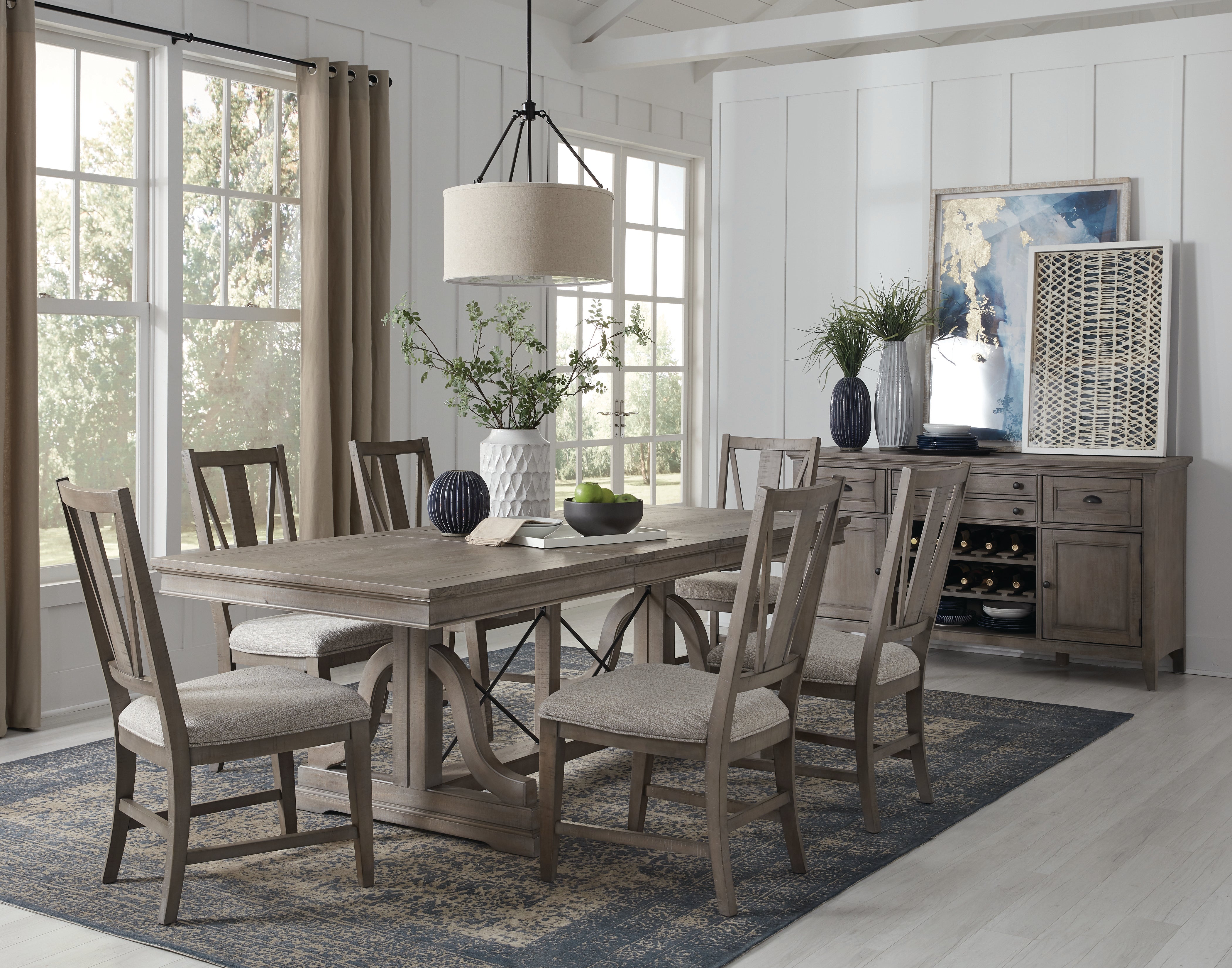 Paxton Place 7-Piece Dining Set - Grayish Brown
