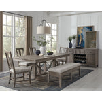 Paxton Place 6-Piece Dining Set With Bench - Grayish Brown