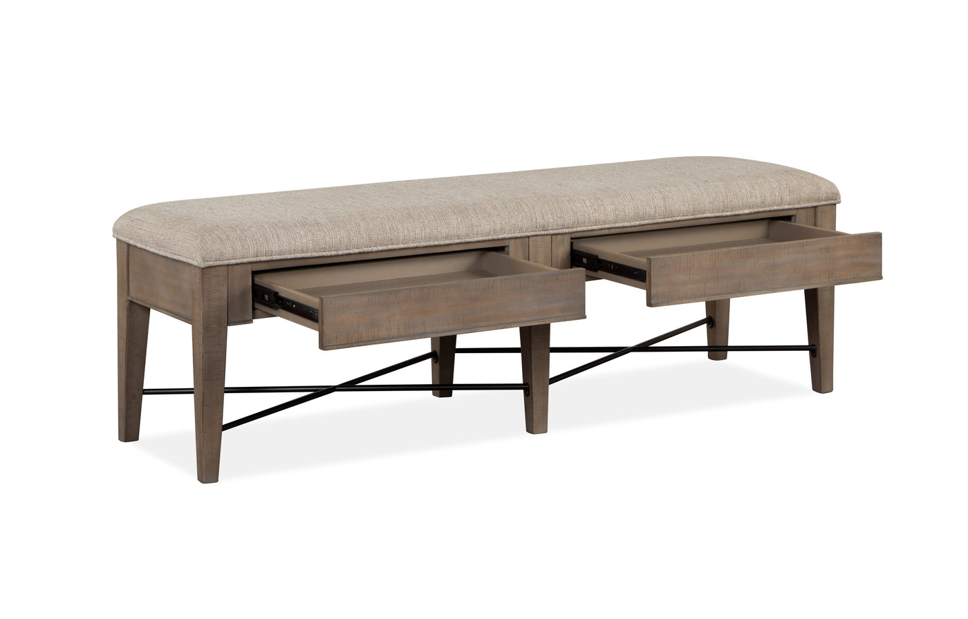 Paxton Place Bench With Storage - Grayish Brown