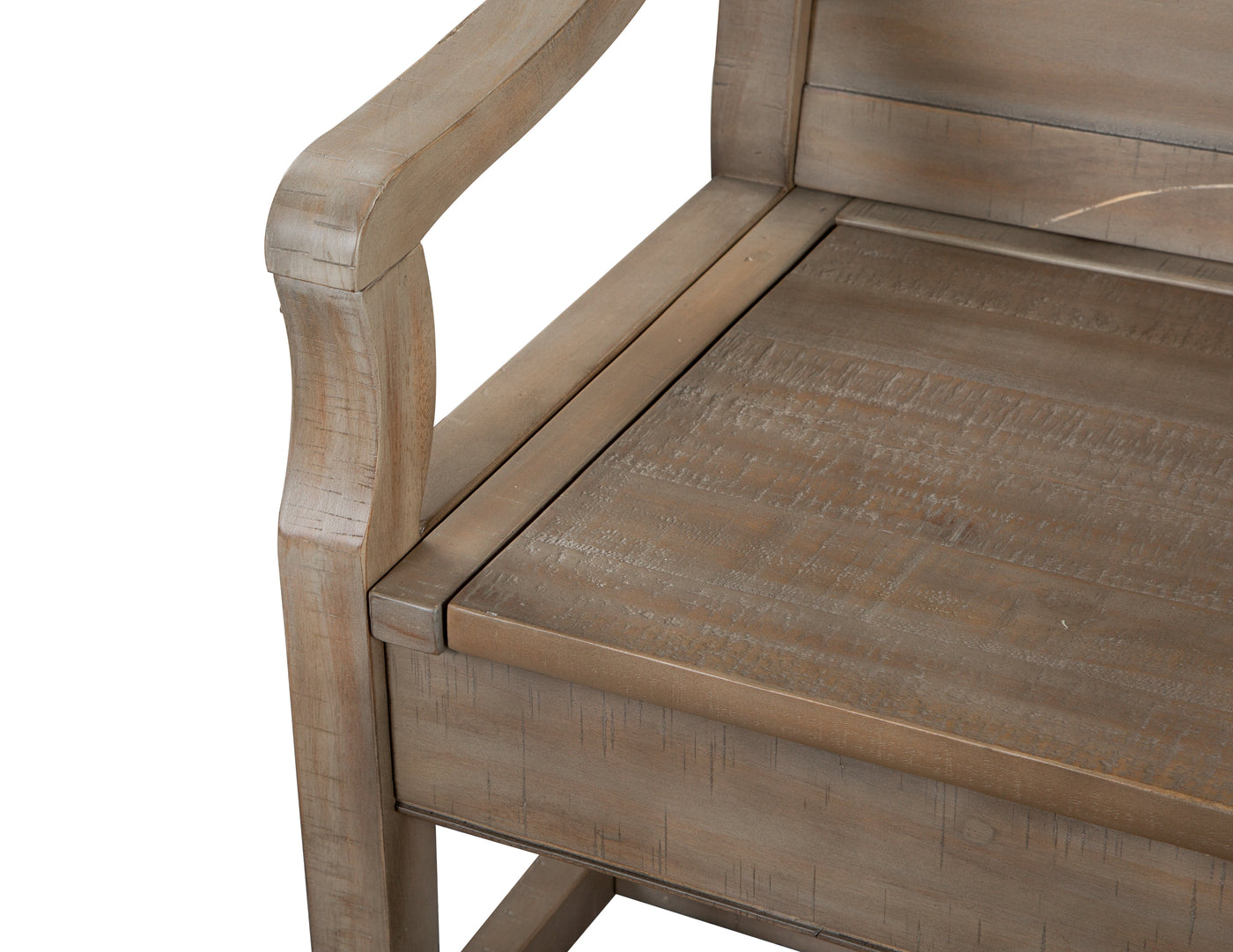 Paxton Place Bench With Back and Storage - Grayish Brown