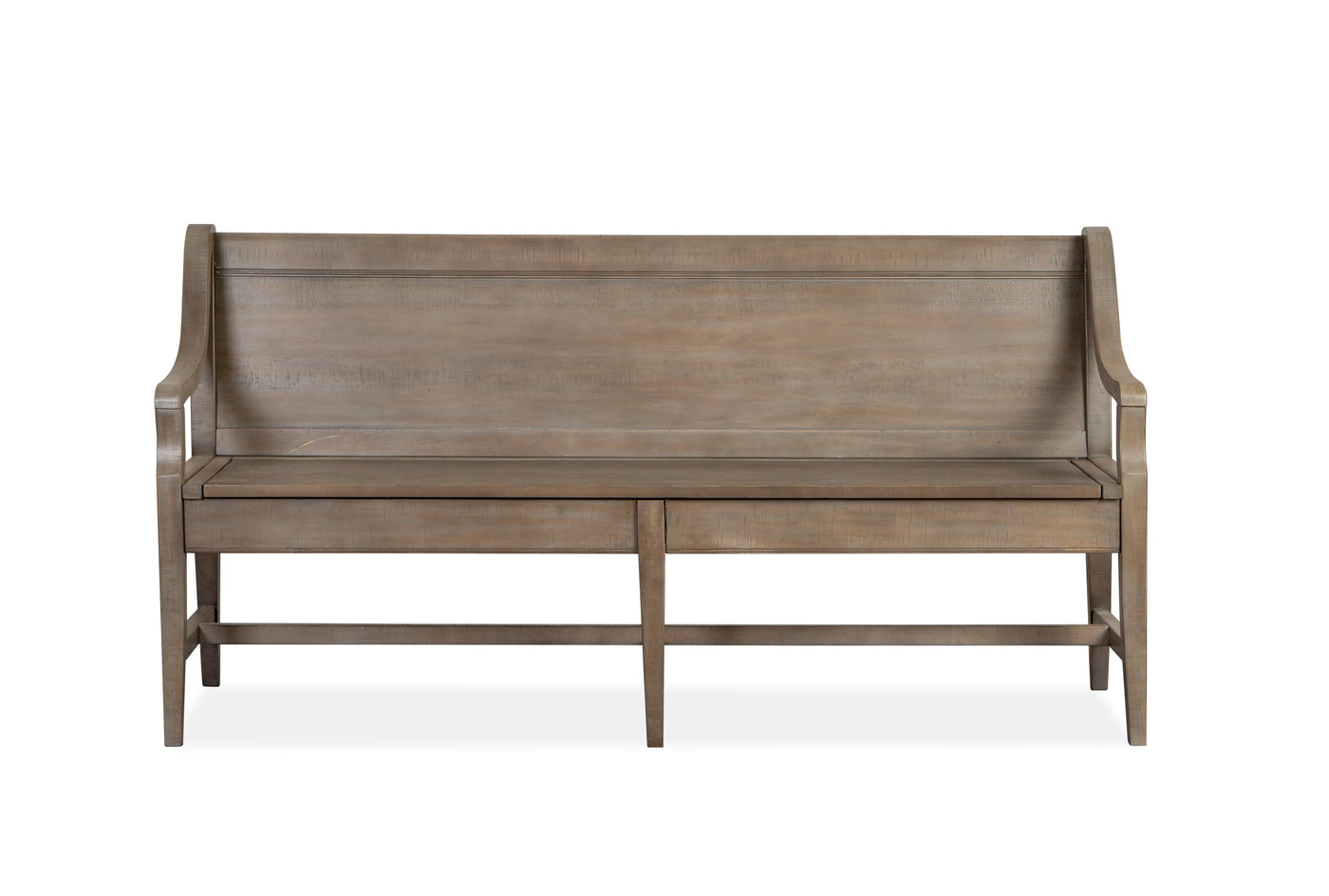Paxton Place Bench With Back and Storage - Grayish Brown