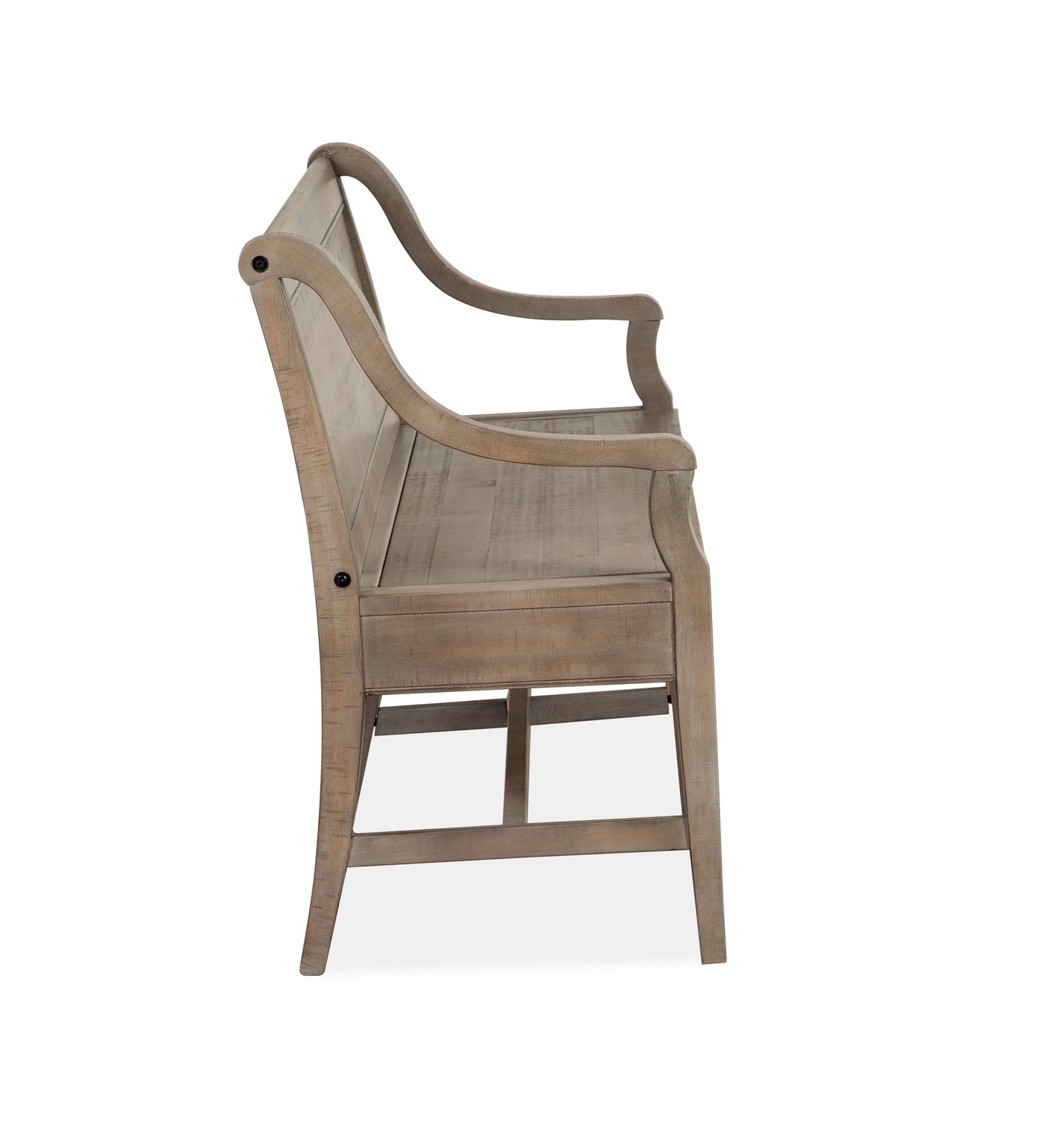 Paxton Place Bench With Back and Storage - Grayish Brown