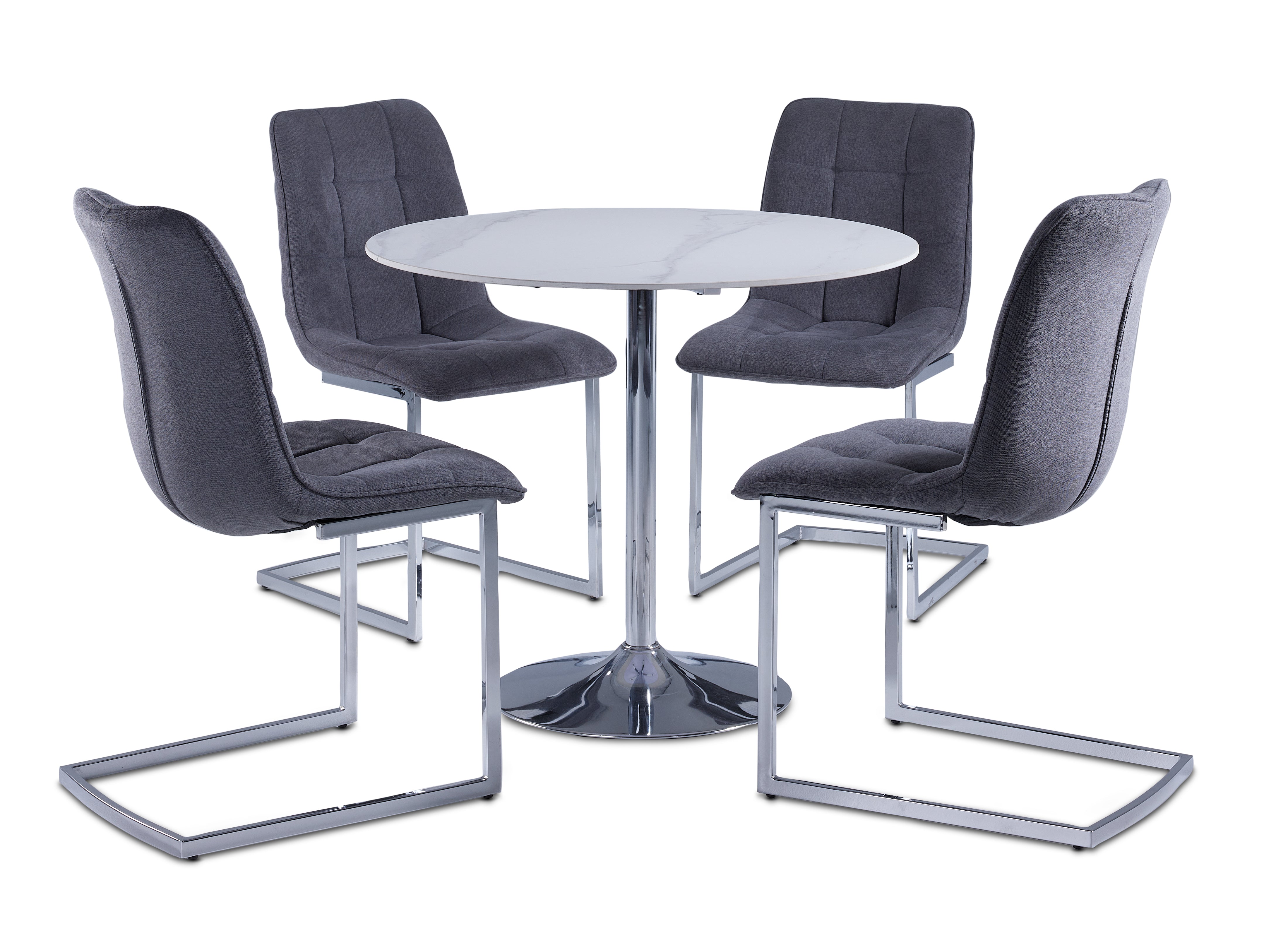 Elly II 5-Piece Dining Set - White/Grey