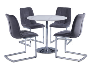 Elly II 5-Piece Dining Set - White/Grey