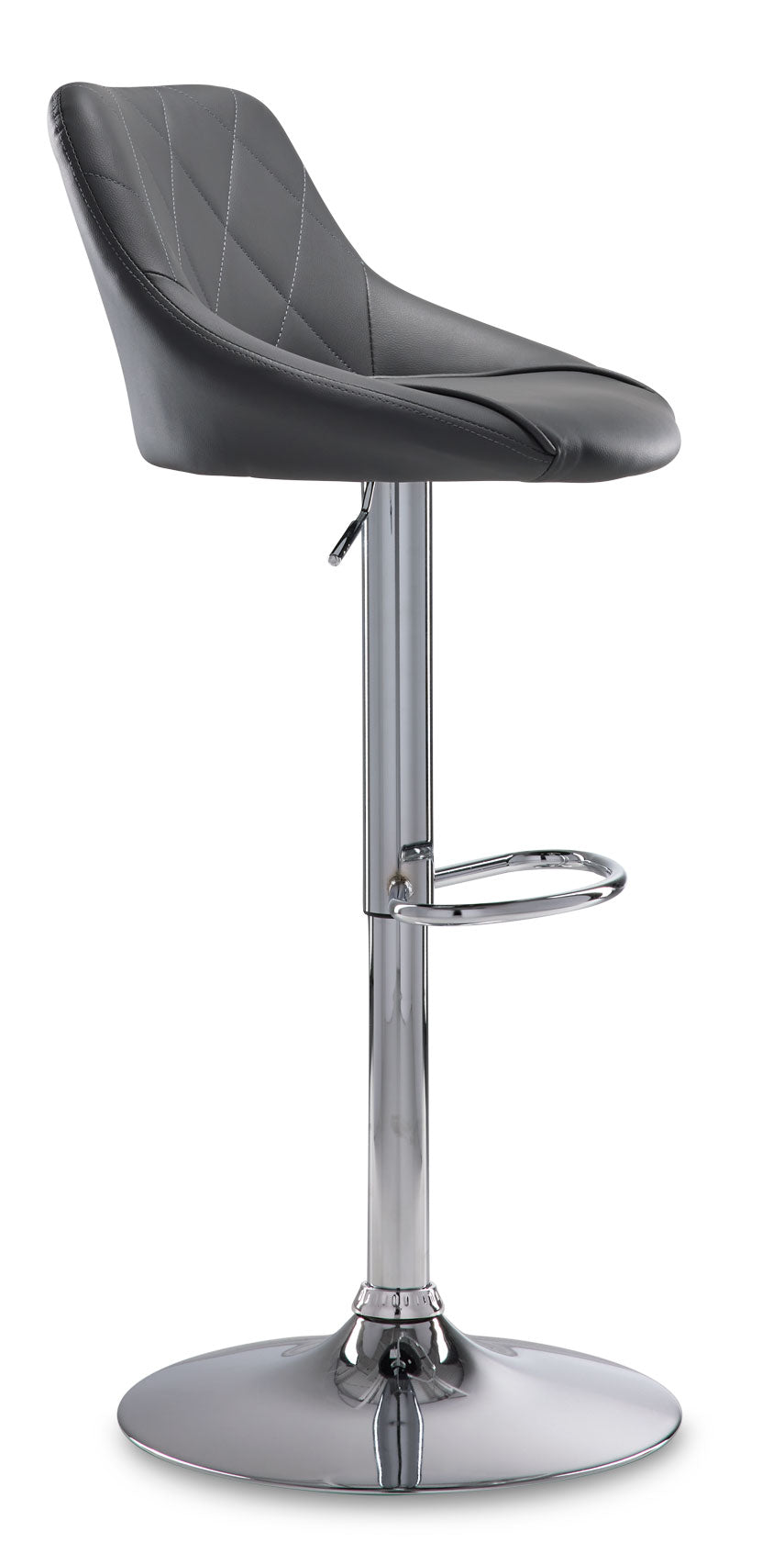 Esma Bar Height Stool - Grey, Chrome