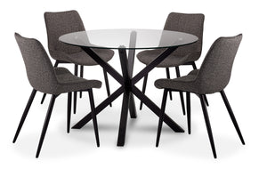 Gianna 5-Piece Dining Set - Glass