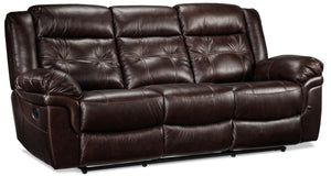 Cooper Reclining Leather Sofa - Brown