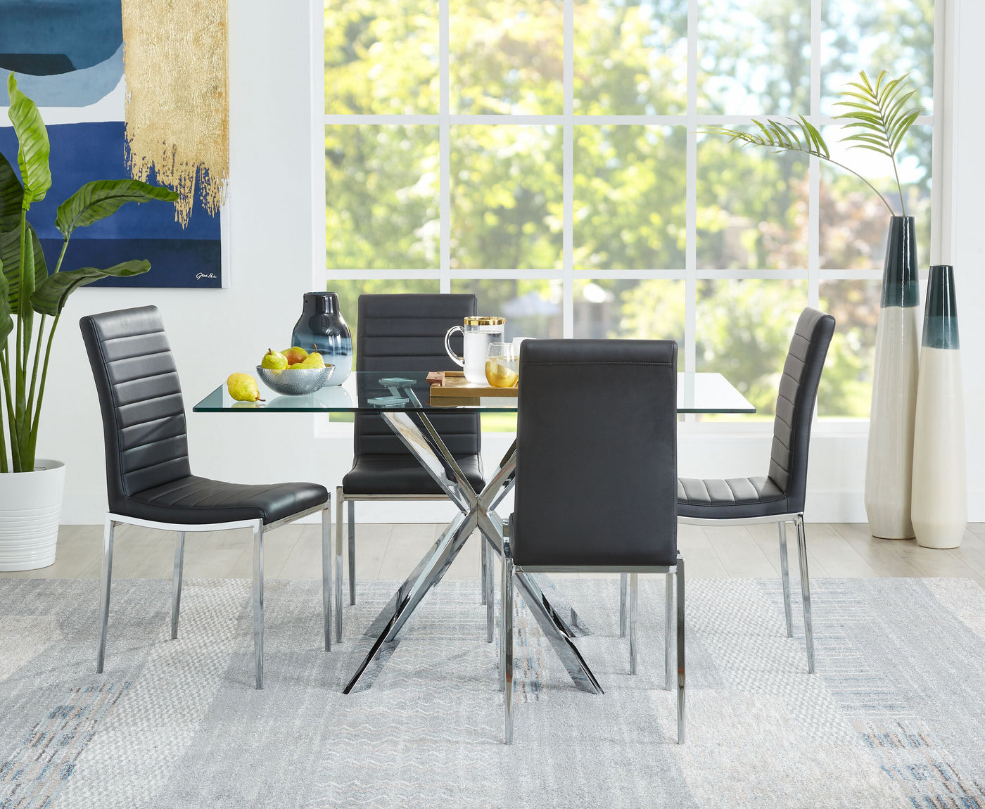 Darron 5-Piece Dining Set - Black