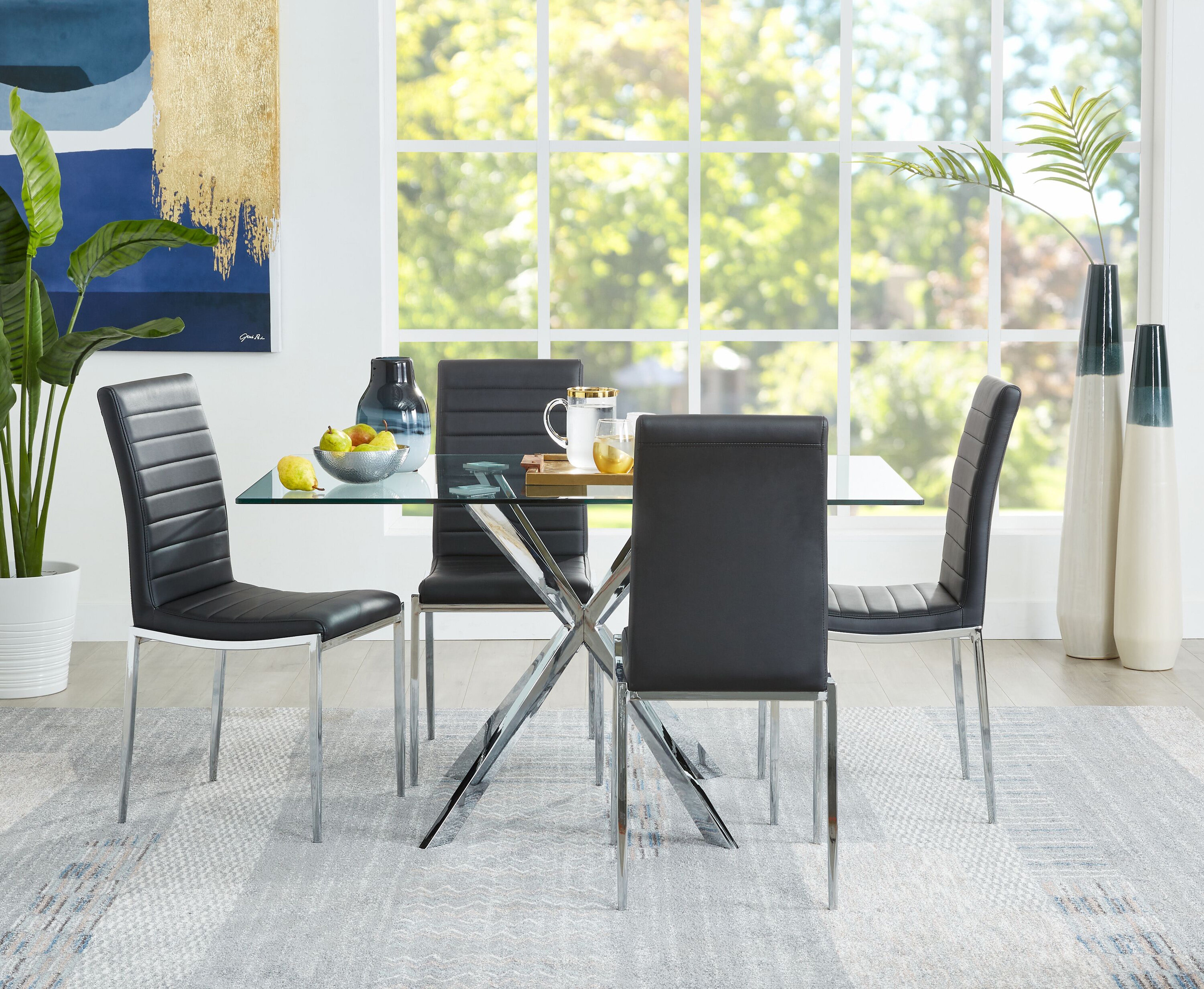 Darron 5-Piece Dining Set - Black