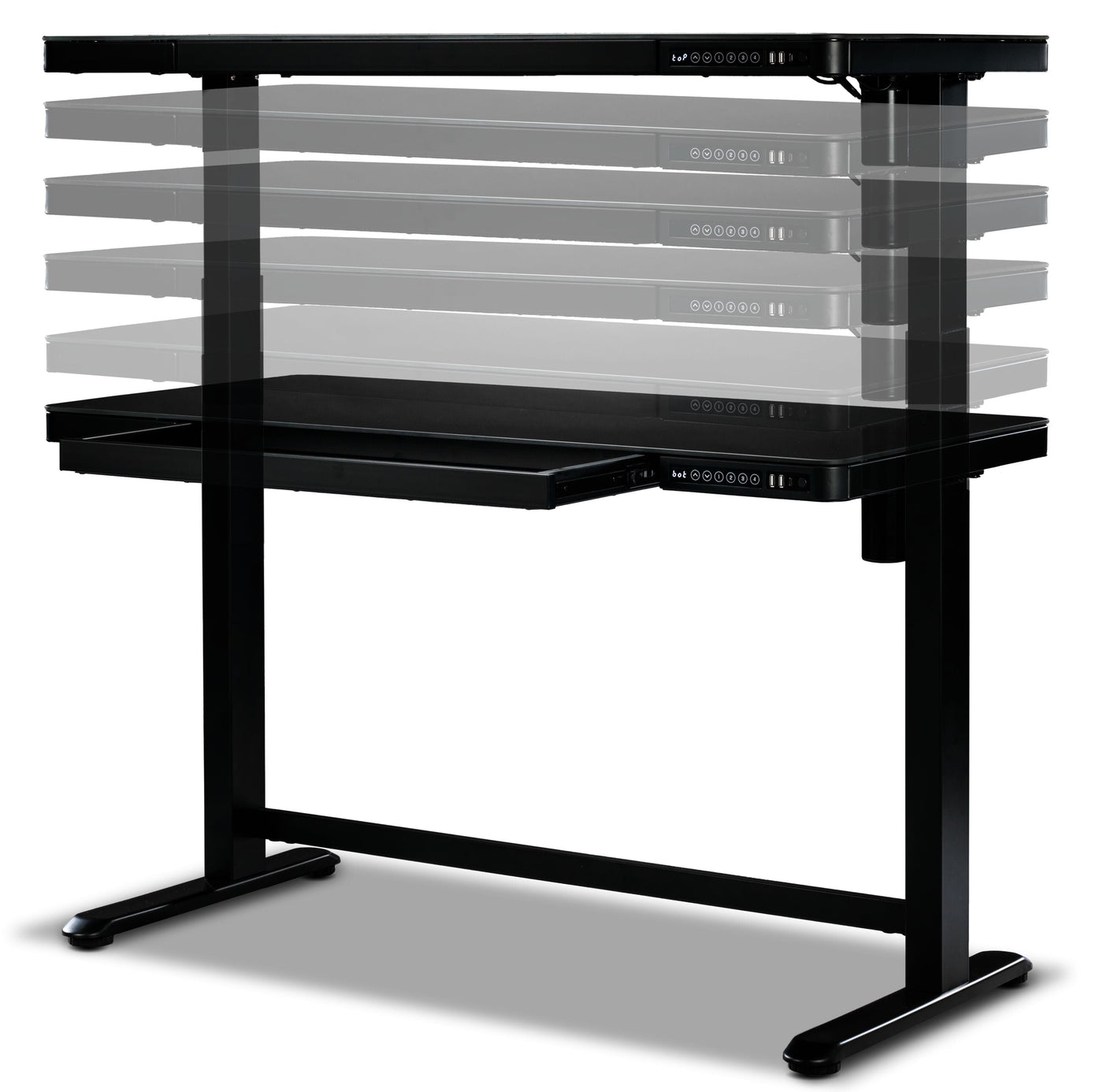 Maddox Adjustable Height Desk - Black