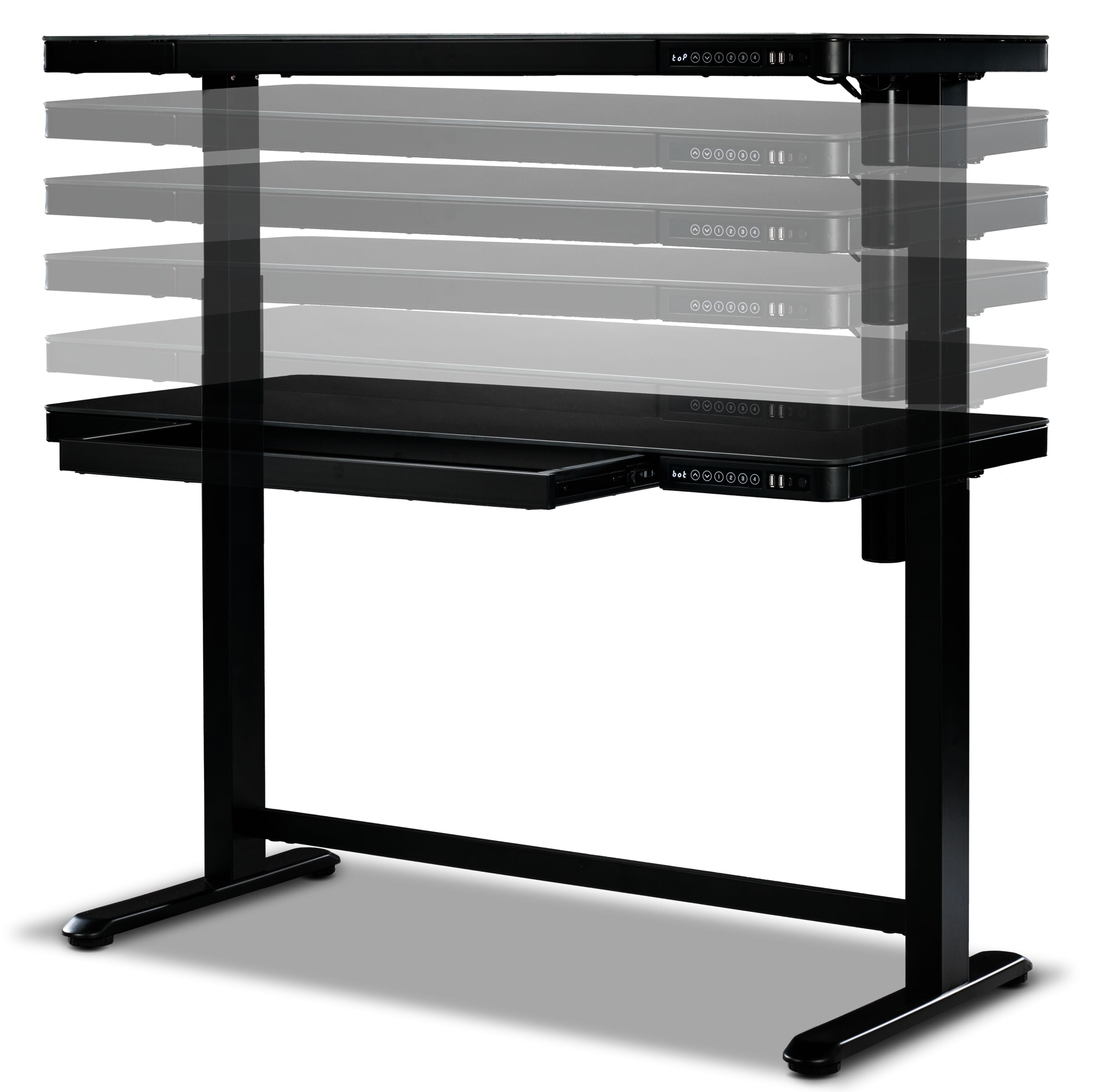 Maddox Adjustable Height Desk - Black