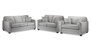 Penelope Sofa, Loveseat and Chair and a Half Set - Grey