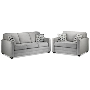 Penelope Sofa and Chair and a Half Set - Grey
