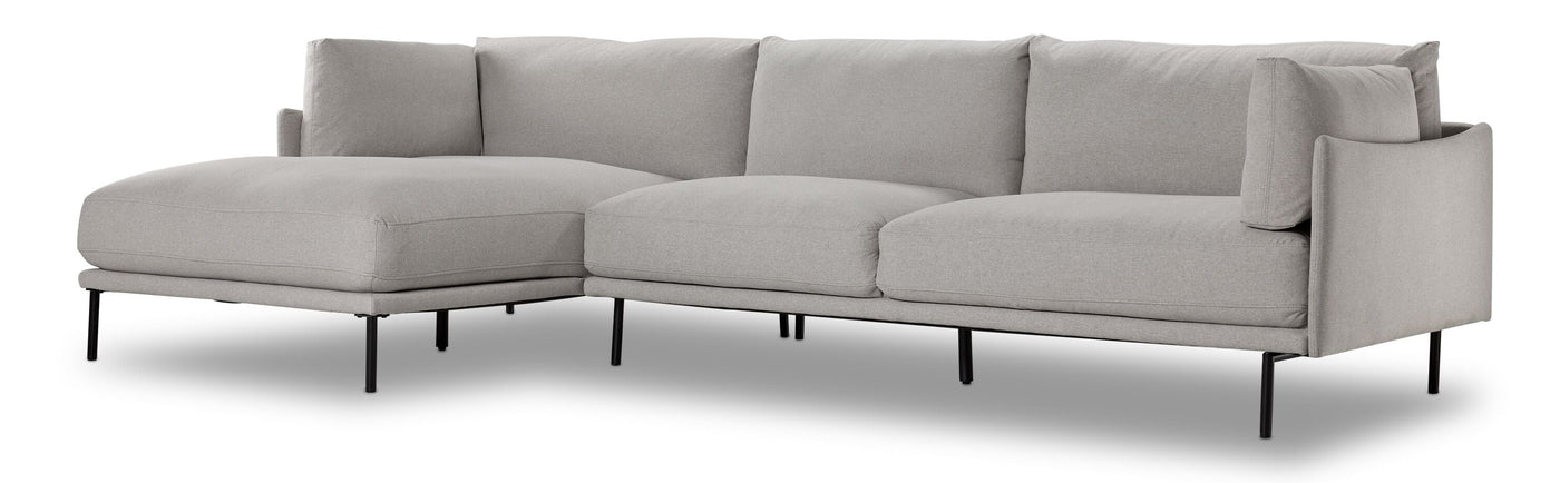 Rai 2 Pc. Sectional with LHF Chaise - Silver