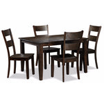 Holland 5- Piece Dining set- Dark oak with Wire - Brushed Finish