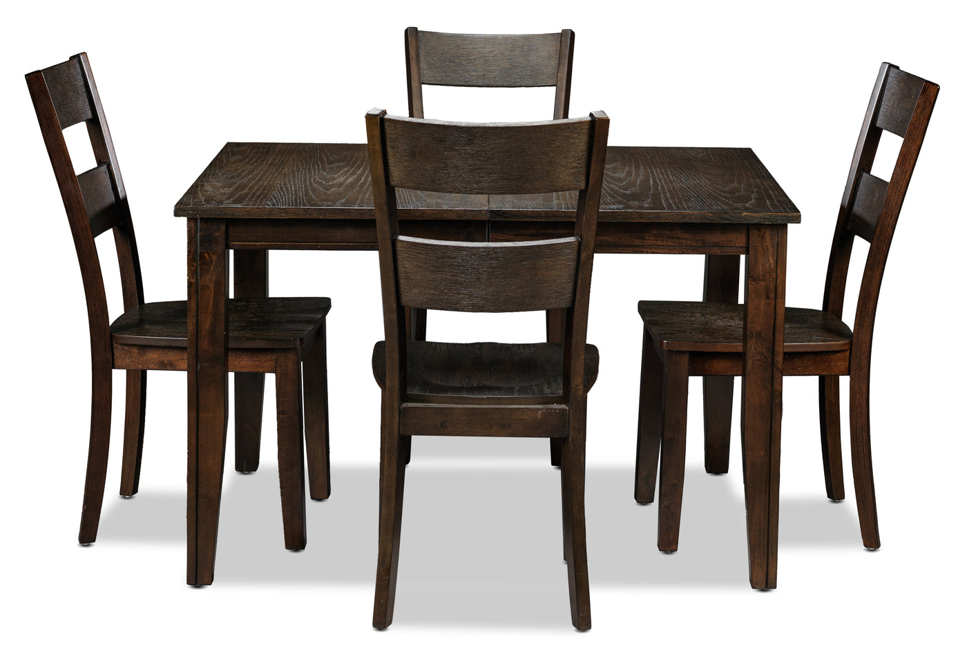 Holland 5- Piece Dining set- Dark oak with Wire - Brushed Finish